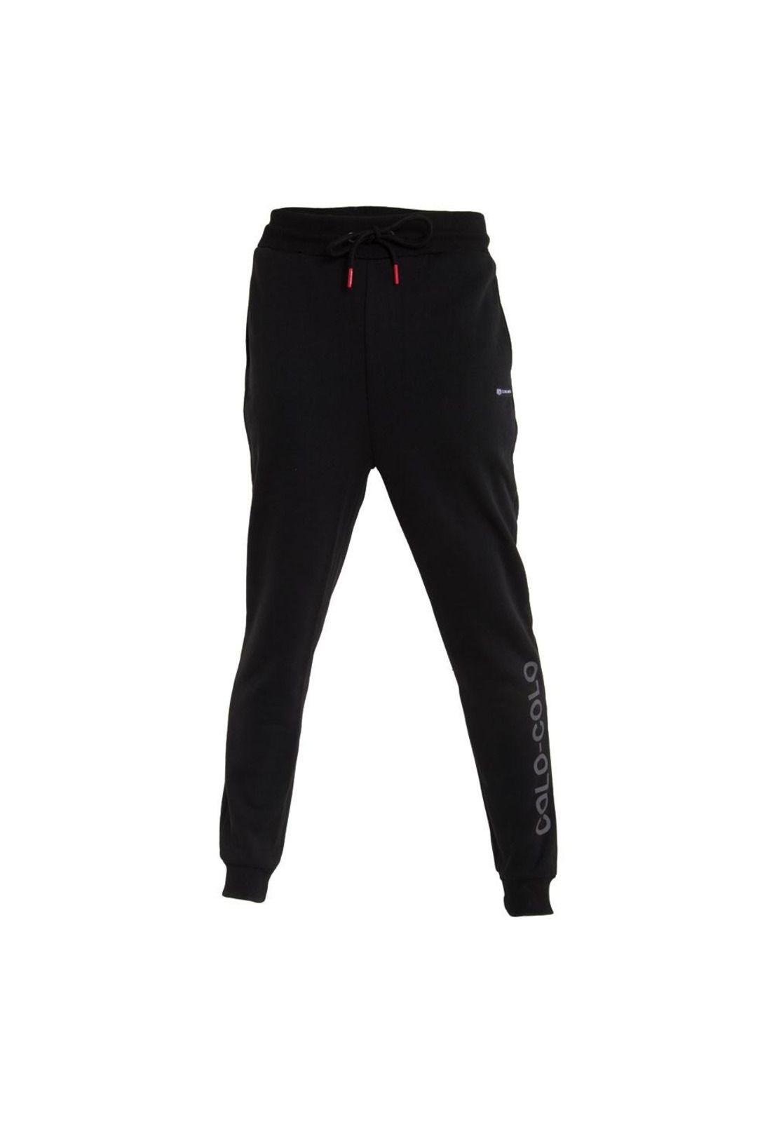 Pantalón Colo Colo Urbano All Black Eterno Campeón Estampado Pierna-0