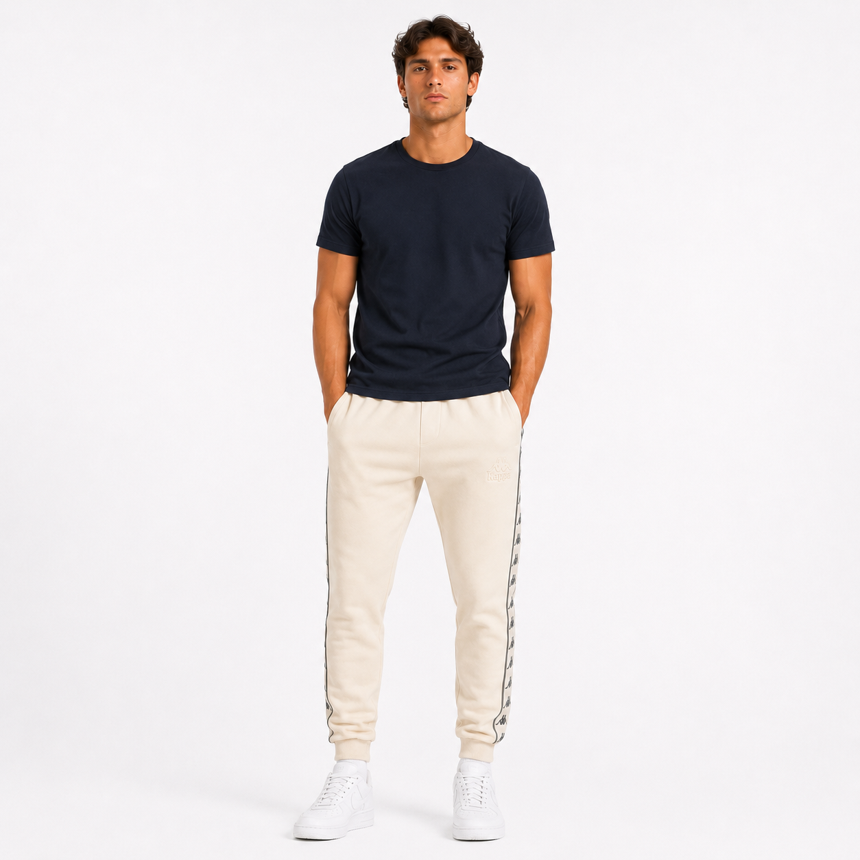 Pantalón Men 222 Banda Buntu Beige Grey-2