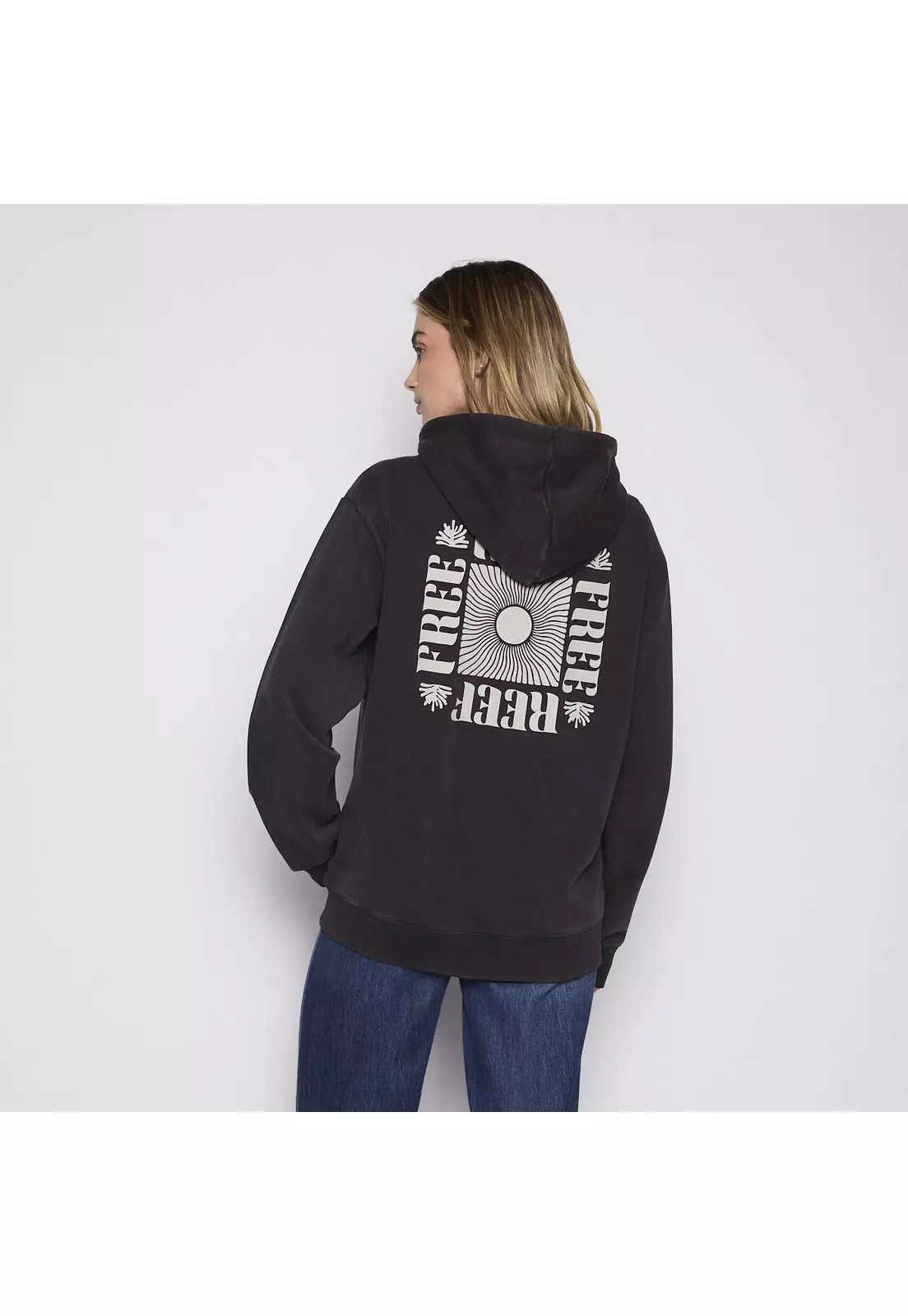 Polerón Reef Women Full Zipper Black Chasing Sun-1