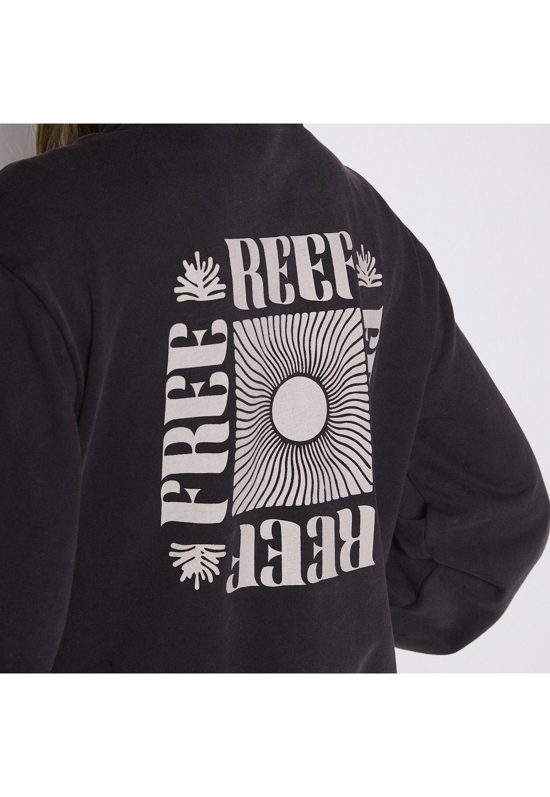 Polerón Reef Women Full Zipper Black Chasing Sun-5