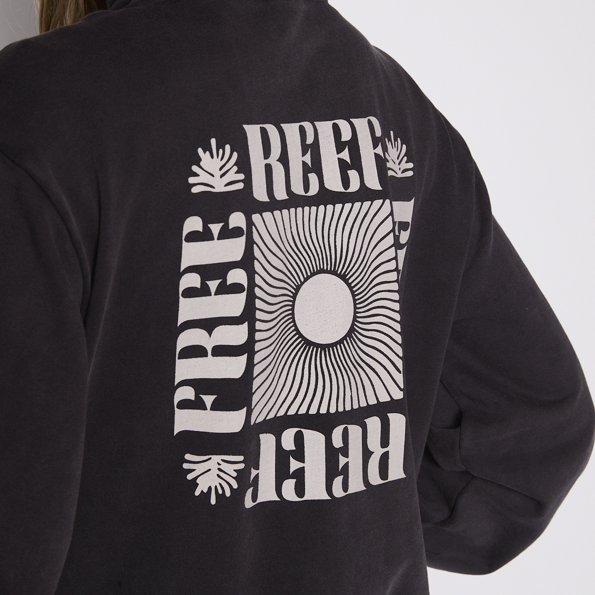 Polerón Reef Women Full Zipper Black Chasing Sun-5