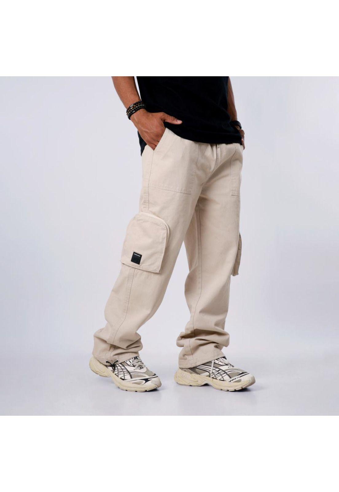 Pantalón Cargo Beige-0