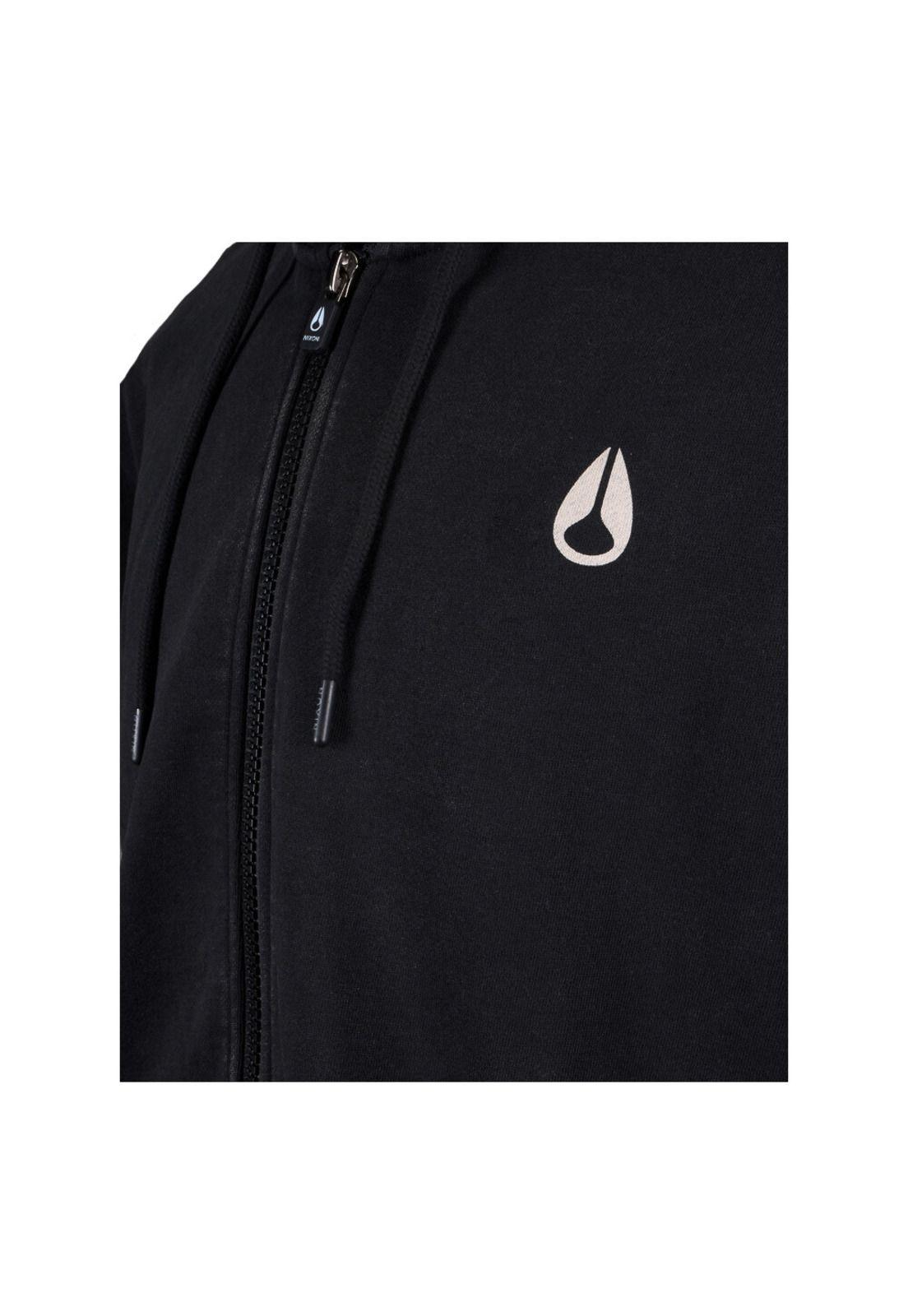 Polerón Nixon Men Full Zipper Crocodile Light Black-2