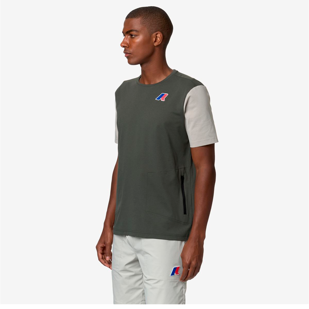 Polera K-Way Leonardo Fioravanti Seril Green Blackish Beige-3