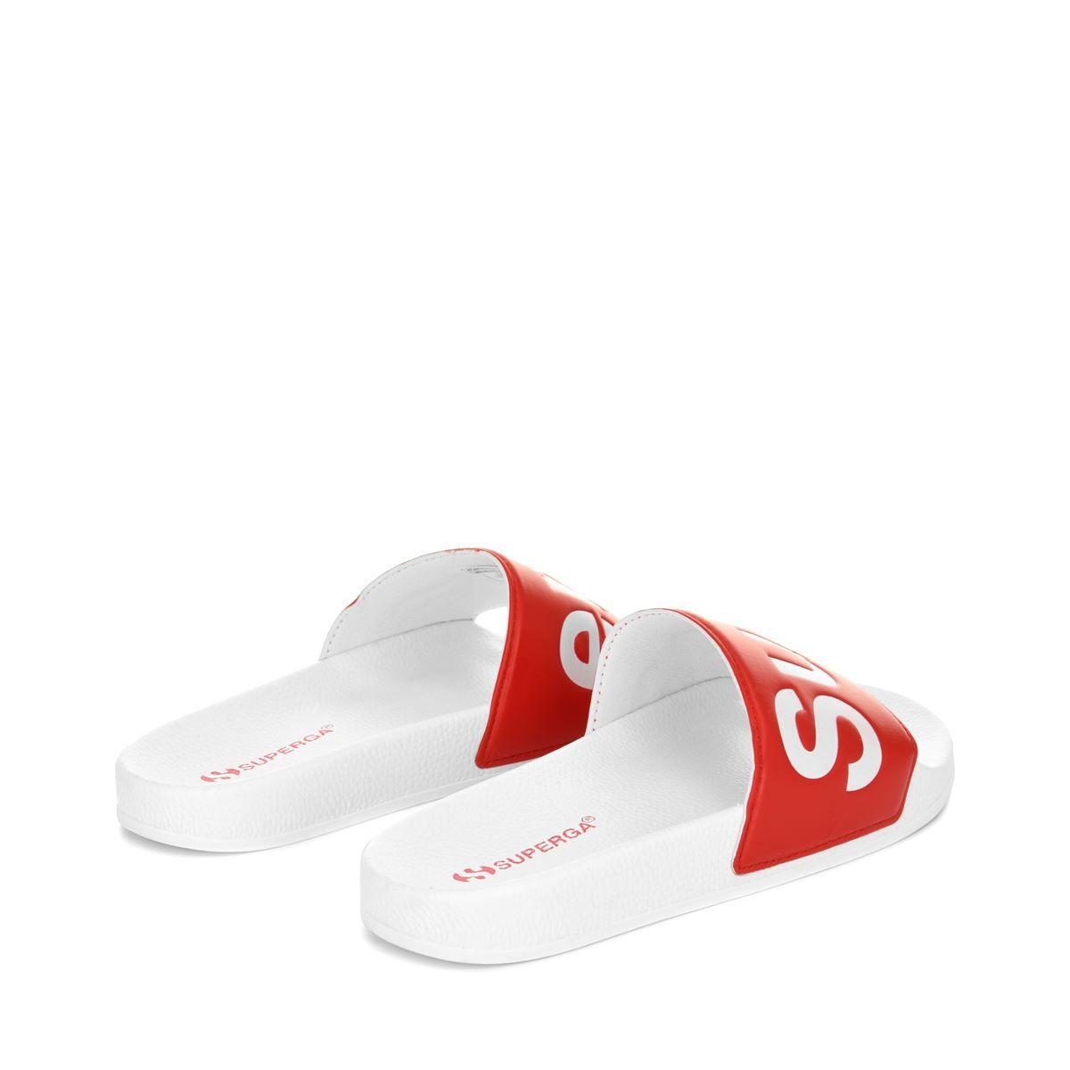 Sandalia 1908 Slides Polysoft White Red Superga-2