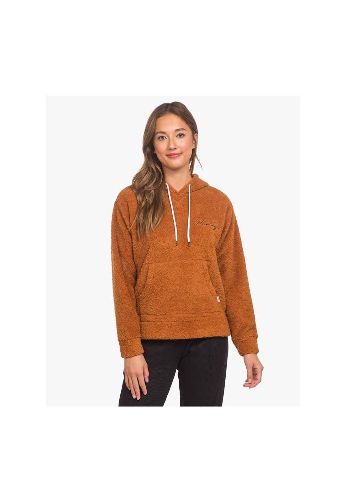 Poleron Teddy Sherpa Pullover Glazging Brown Hurley-0