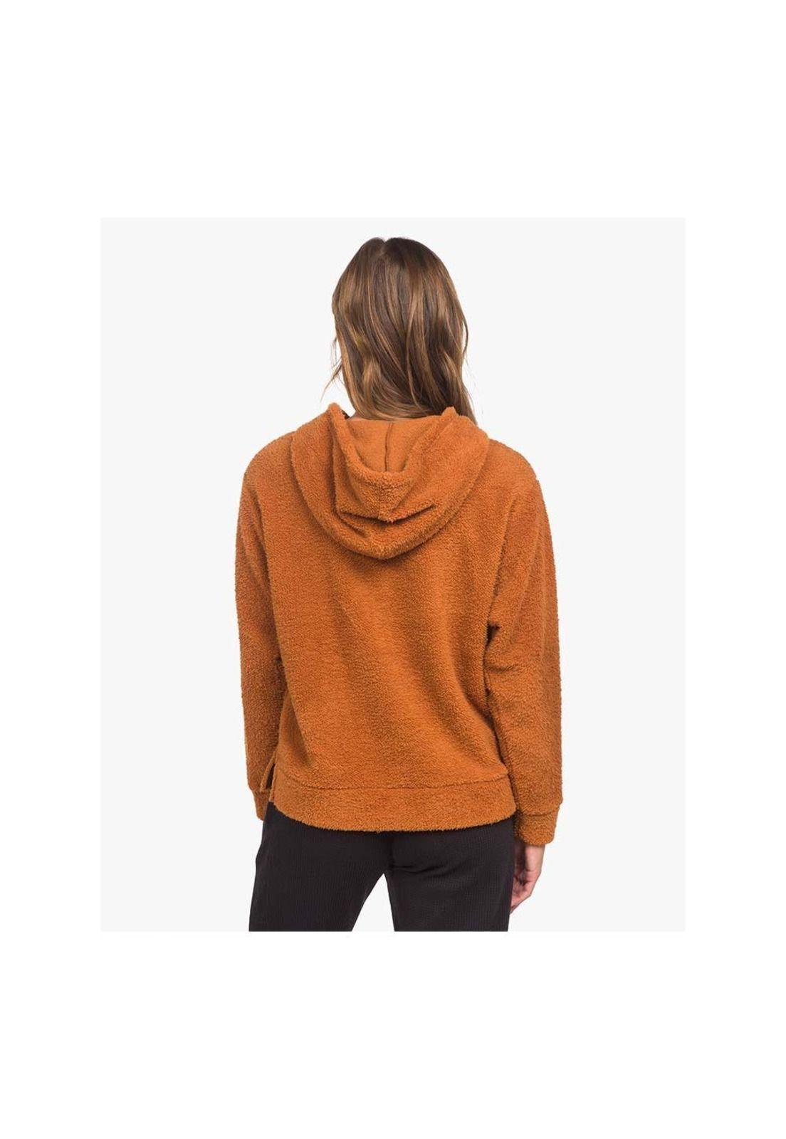 Poleron Teddy Sherpa Pullover Glazging Brown Hurley-1