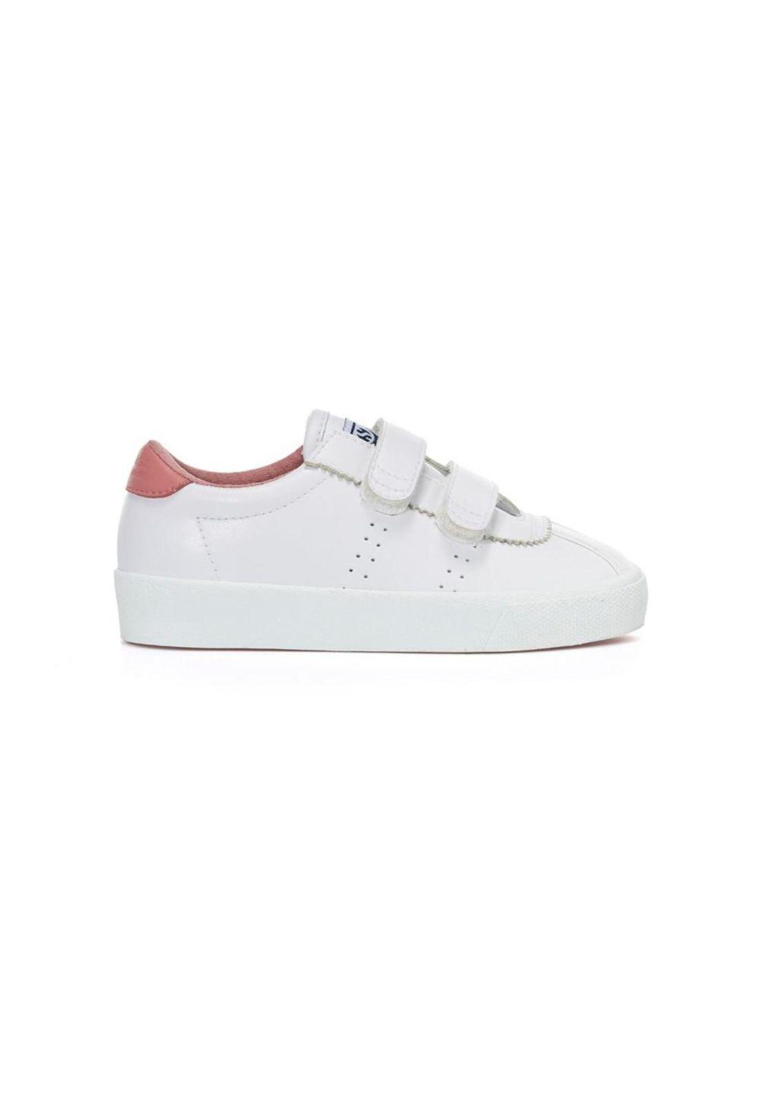 Zapatilla Kids 2843 Club S Strap Vegan White Pink Dusty-0