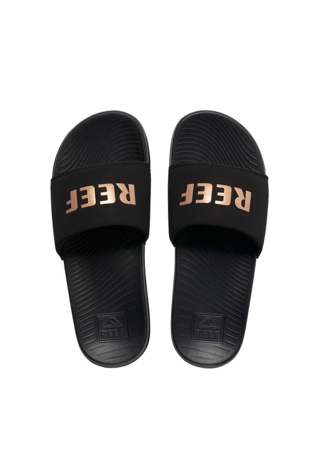 Sandalia Women One Slide Black Gold-1