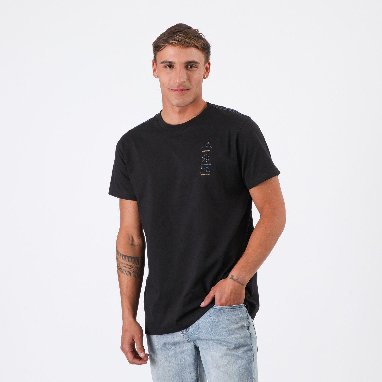 Polera Reef Men Surfs Up Black-3