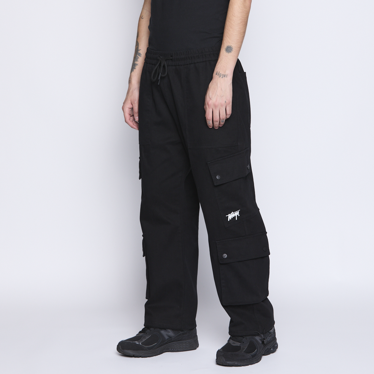 Pantalon Whatup Men Cargo Black Low Logo-4
