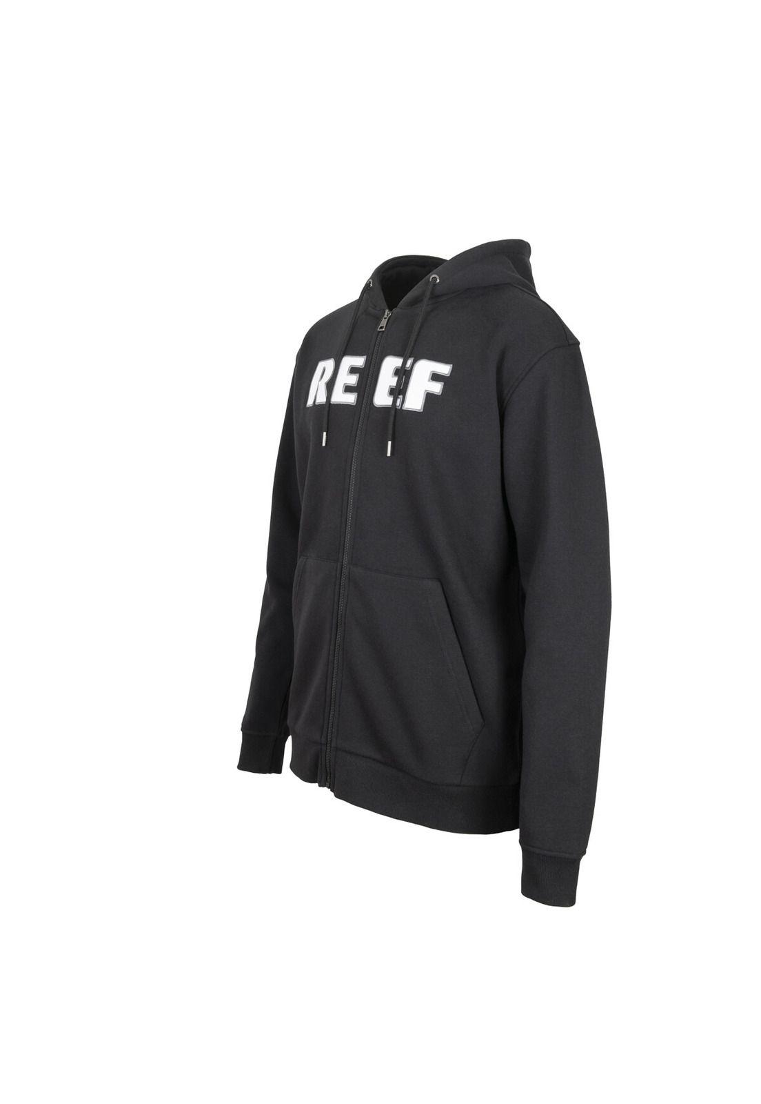 Polerón Men Full Zipper Black Logo White-2