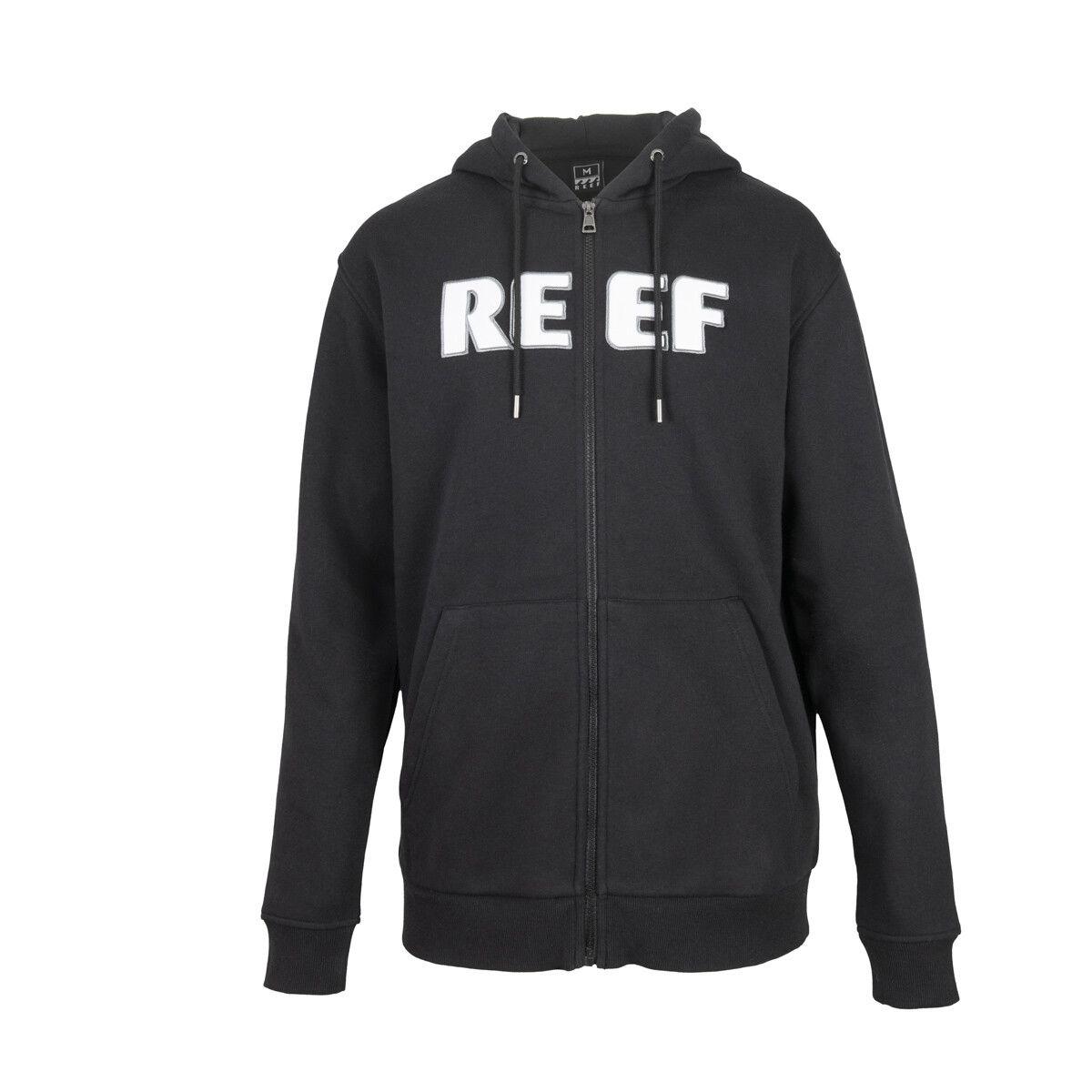 Polerón Men Full Zipper Black Logo White-0