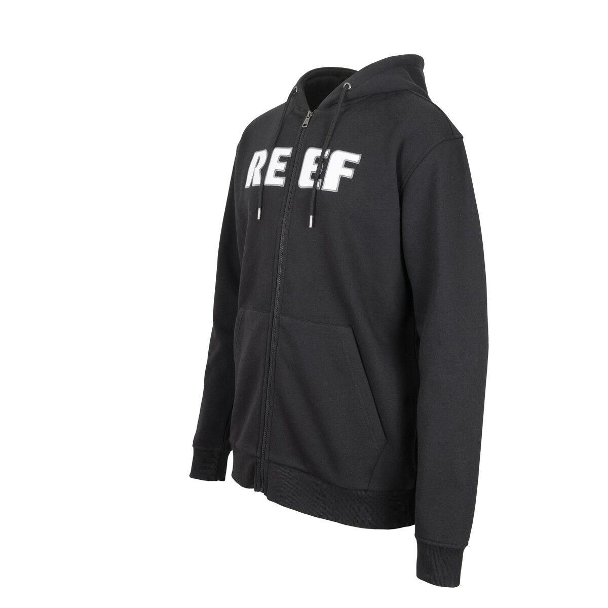 Polerón Men Full Zipper Black Logo White-1