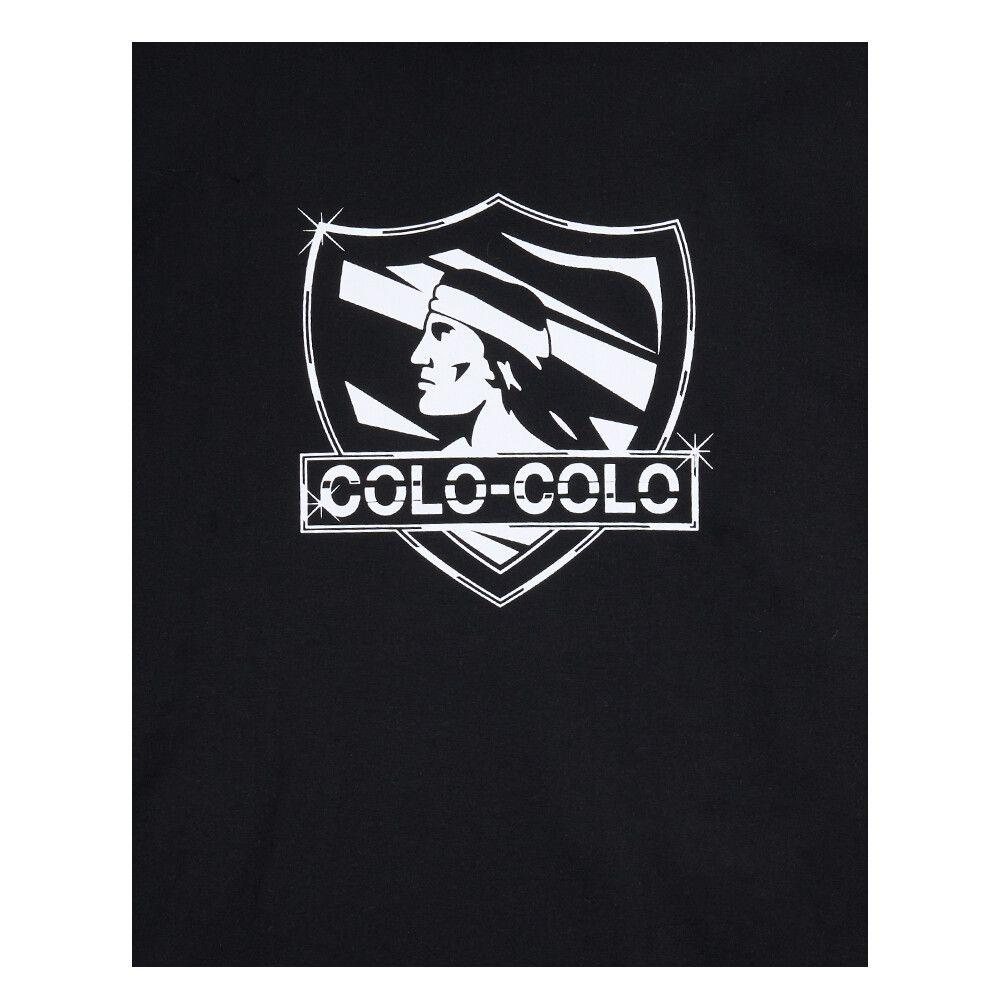 Polera Colo Colo Urbano Negro Escudo Gris Franjas-2