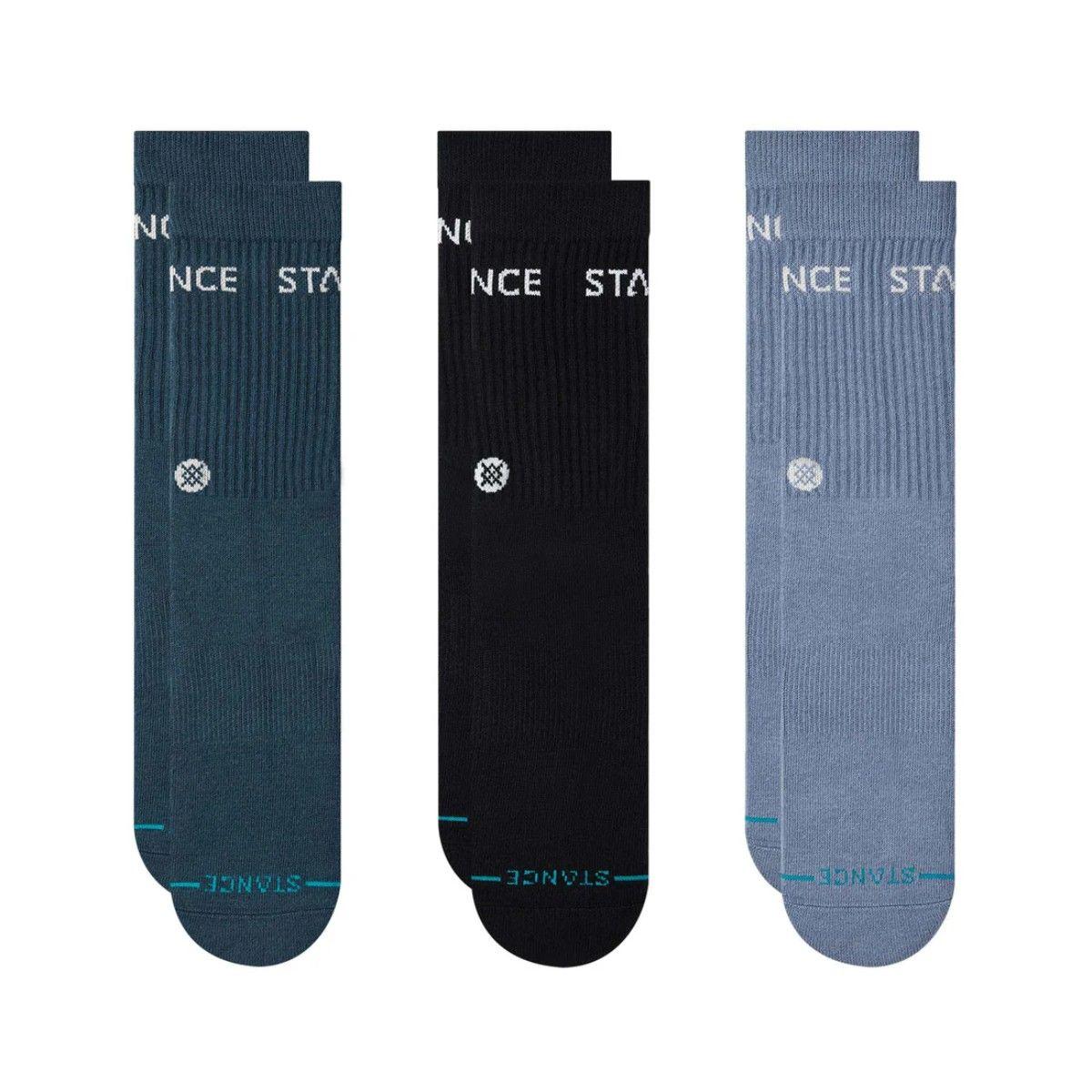 Stance Socks Origin 3 Pack Crew Indigo-1