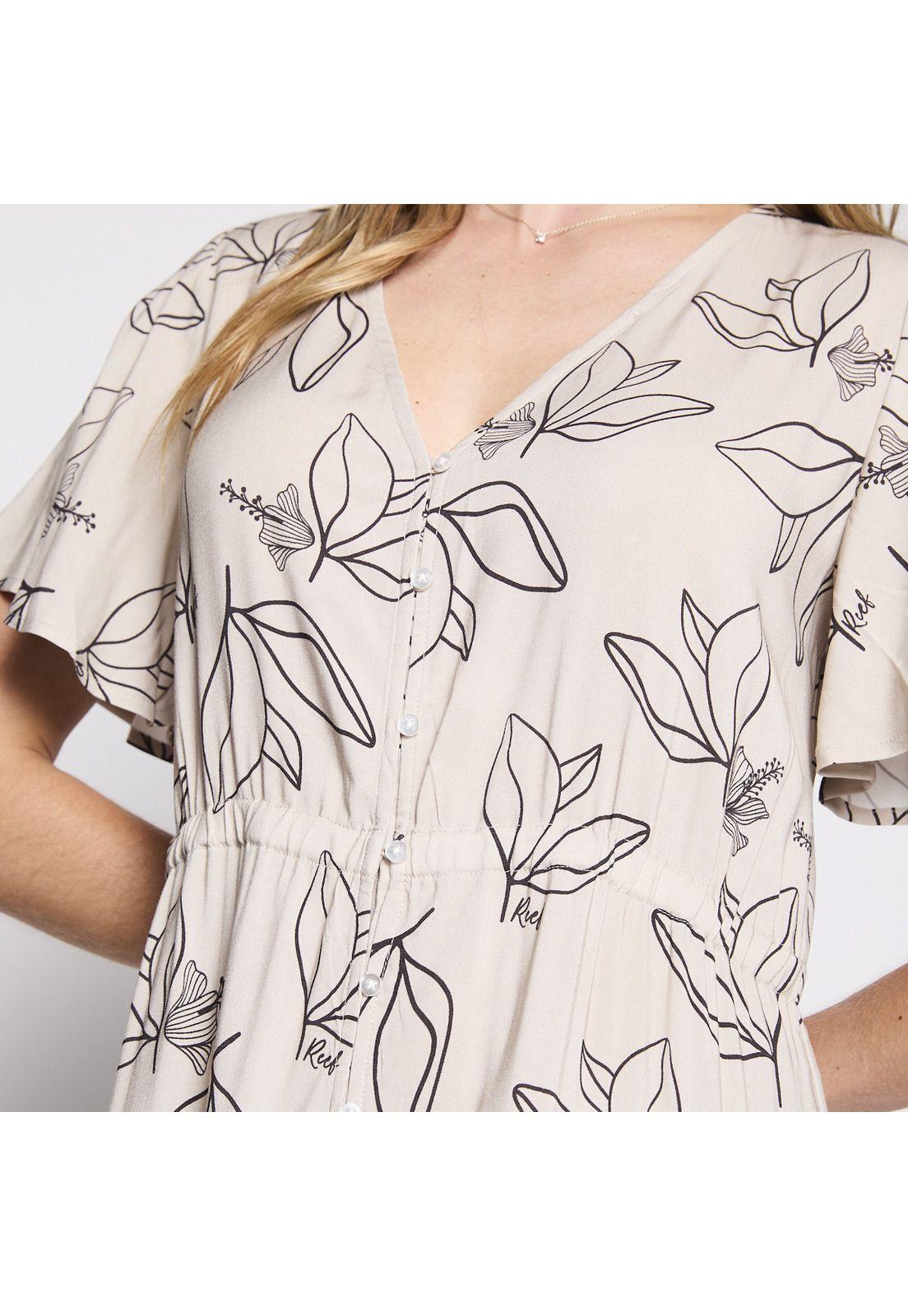 Vestido Reef Women Natural White Buttons-2