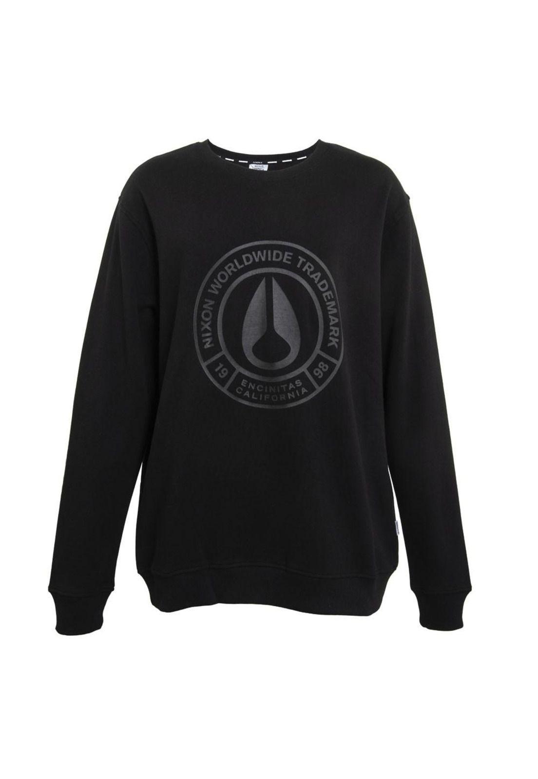 Polerón Crew Black Logo Front Black-0