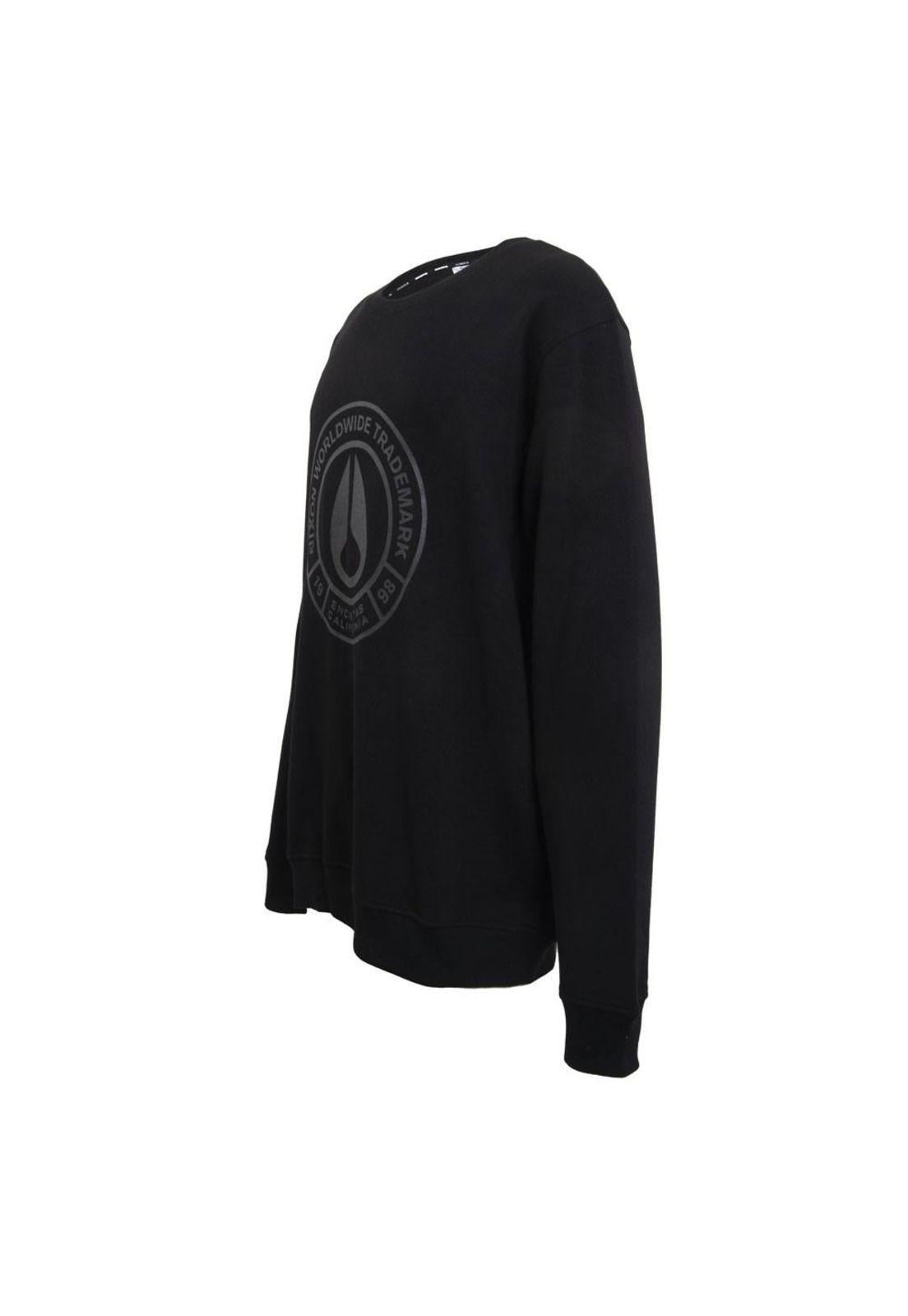 Polerón Crew Black Logo Front Black-1