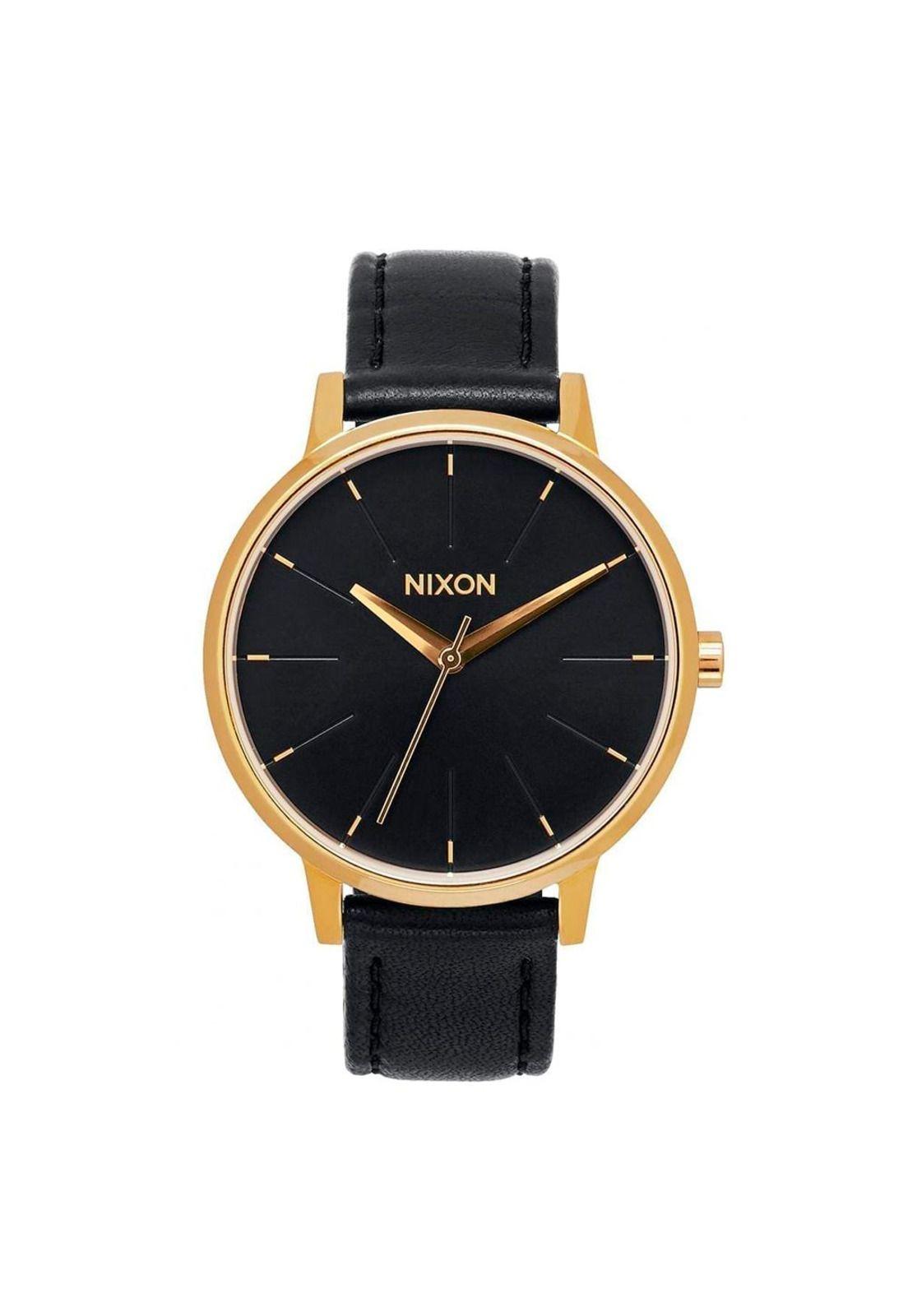 Reloj Kensington Leather Negro/Dorado Nixon-0