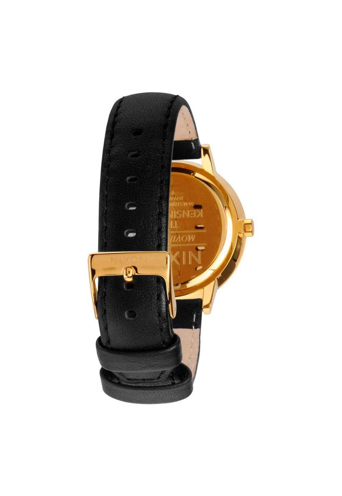 Reloj Kensington Leather Negro/Dorado Nixon-1