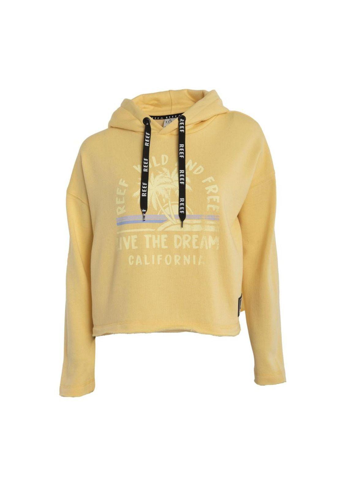 Poleron Crop Women Live the Dream Yellow-0