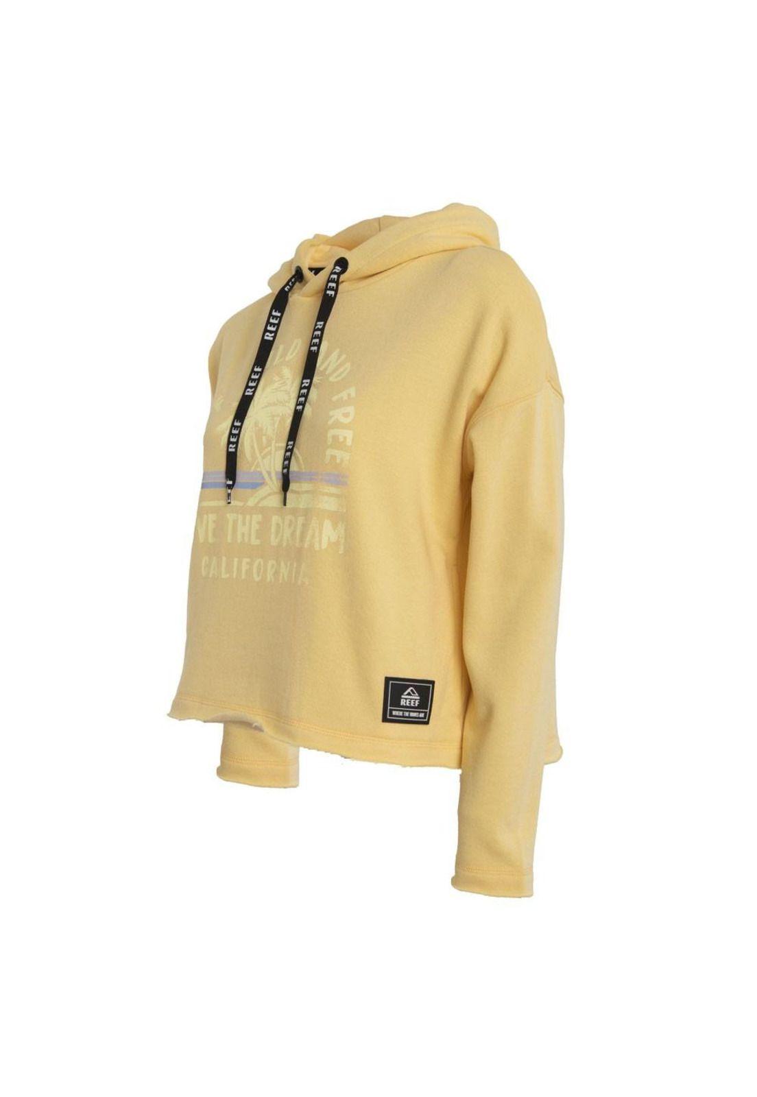 Poleron Crop Women Live the Dream Yellow-1
