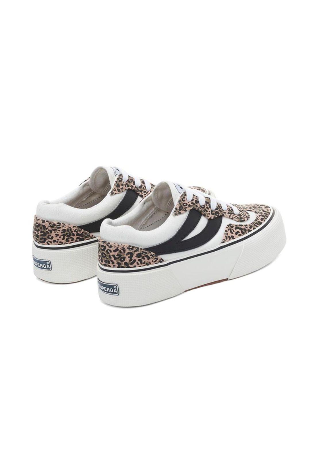 Zapatilla 3041 Revolley Platform White Leopard Black-2