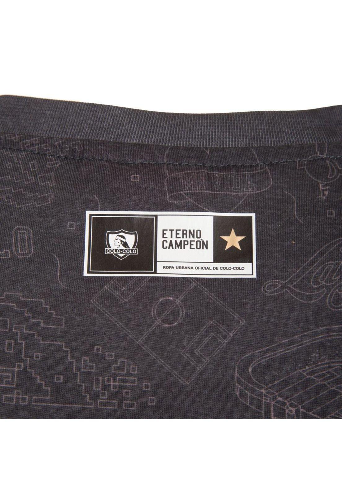 Polera Colo Colo Urbano " Simbolos" Gris-3