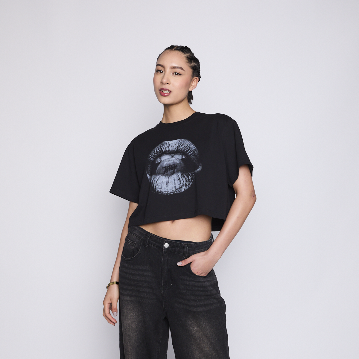 Polera Crop Whatup Women Bite Black-3
