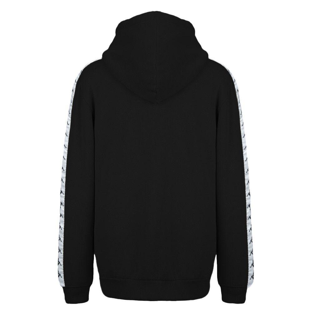 Polerón Kappa Men Hoodie Black Banda Logo White-1
