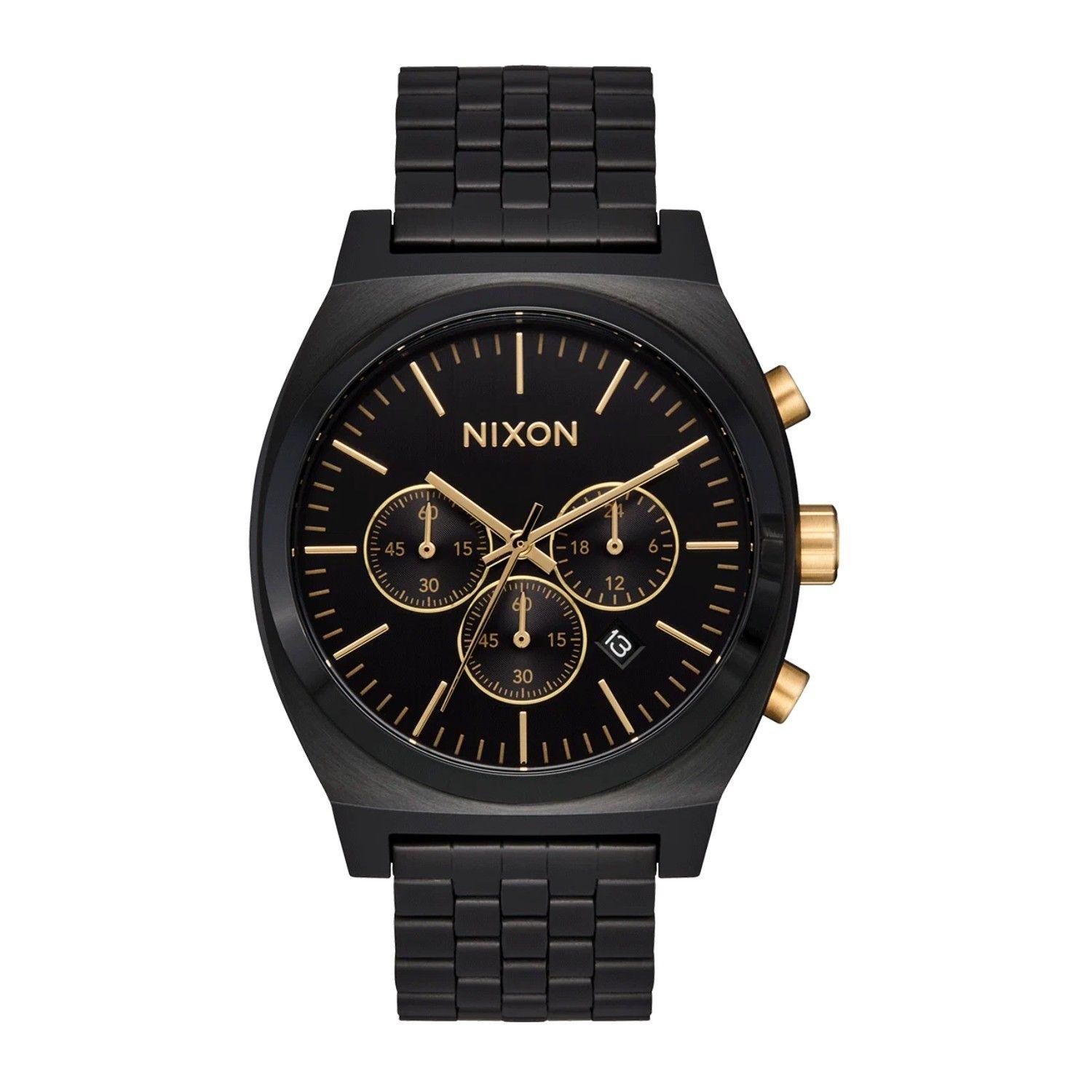Reloj Nixon Time Teller Chrono Black Black Gold-0
