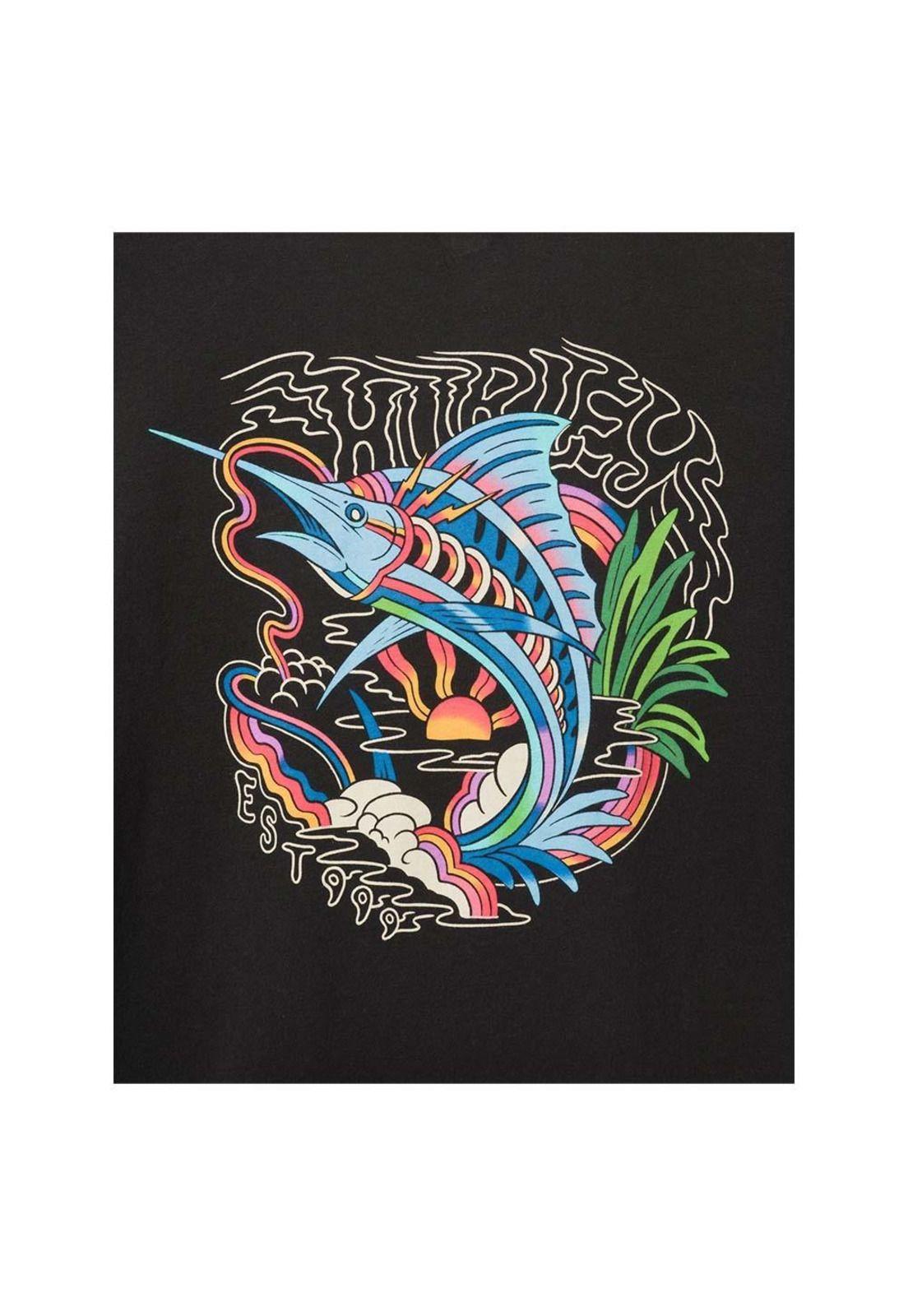 Polera Everyday Washed Trippy Fish Black-2