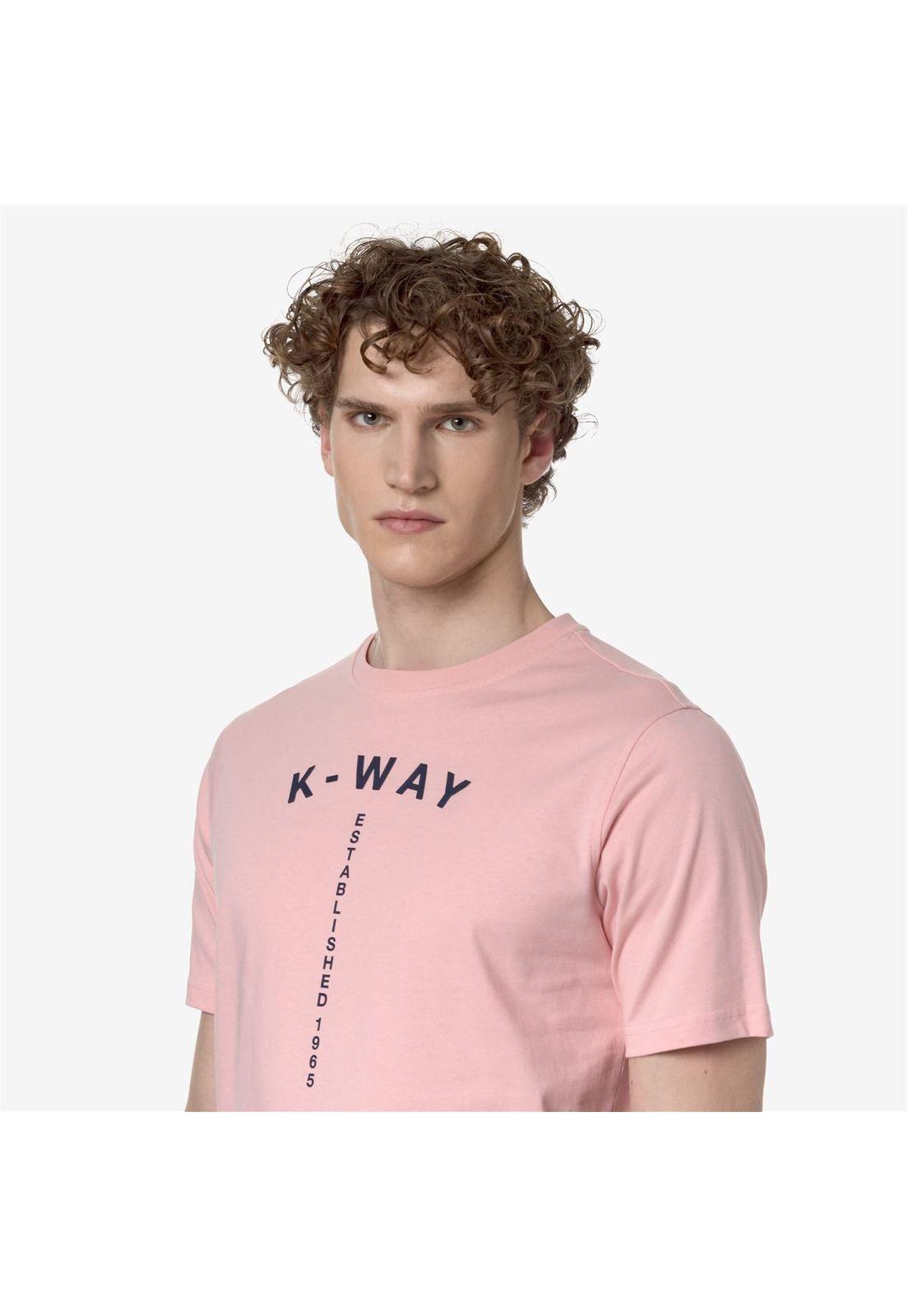 Polera K-Way Men Odom Typo Established Pink-3