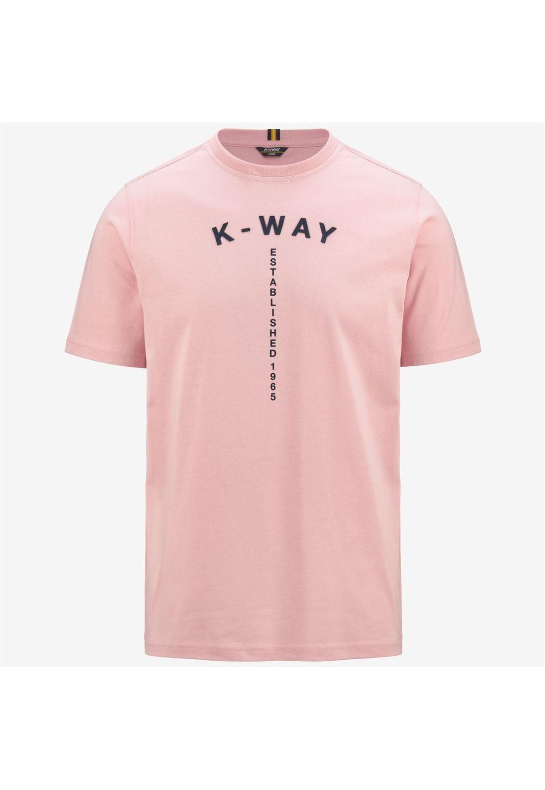 Polera K-Way Men Odom Typo Established Pink-4