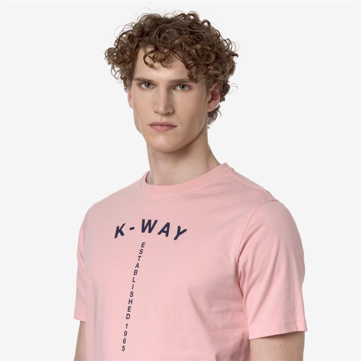 Polera K-Way Men Odom Typo Established Pink-4