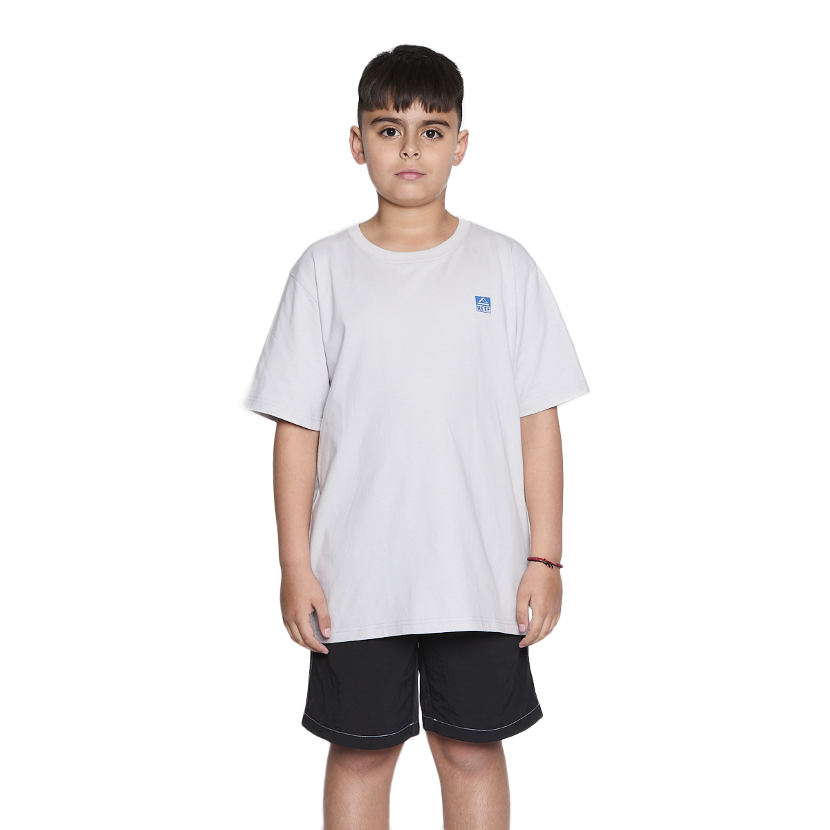 Polera Reef Kids Light Grey Logo Back-0