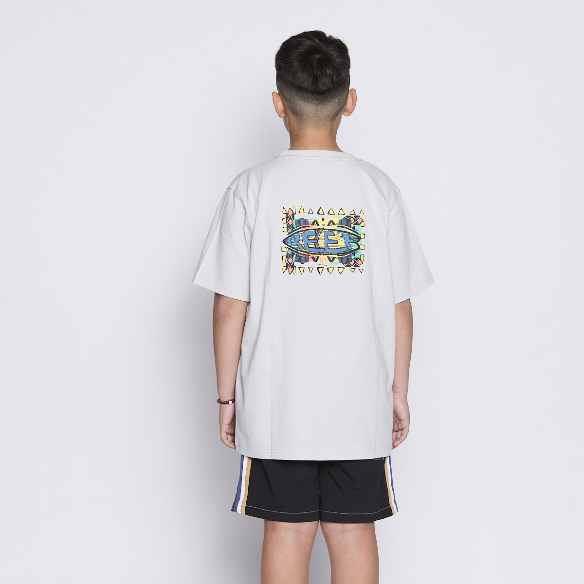 Polera Reef Kids Light Grey Logo Back-2