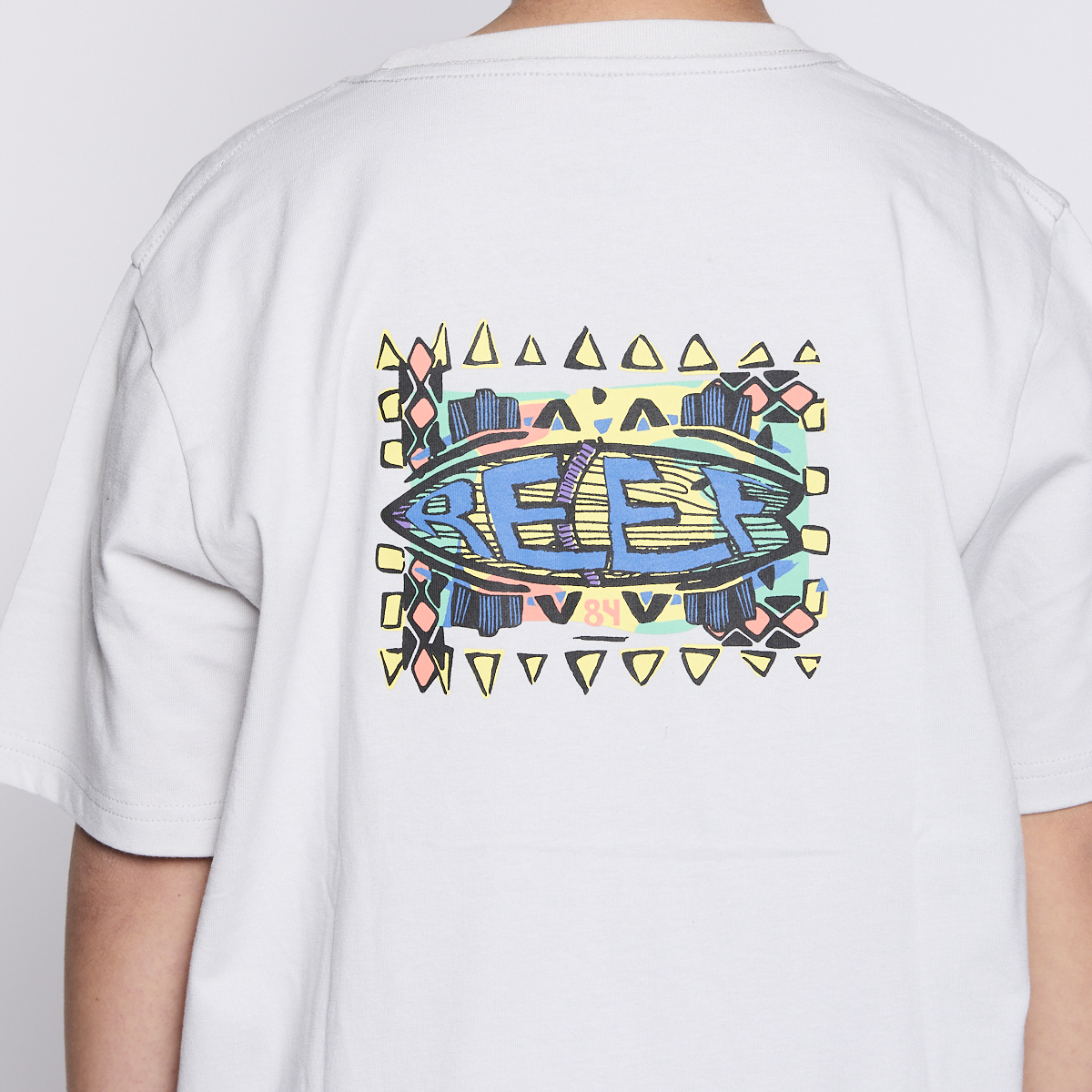 Polera Reef Kids Light Grey Logo Back-5