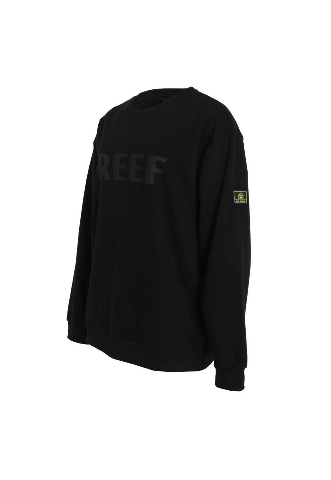 Poleron Men Crew Black Logo Front-1