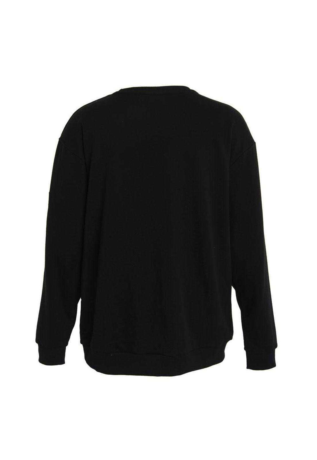 Poleron Men Crew Black Logo Front-2