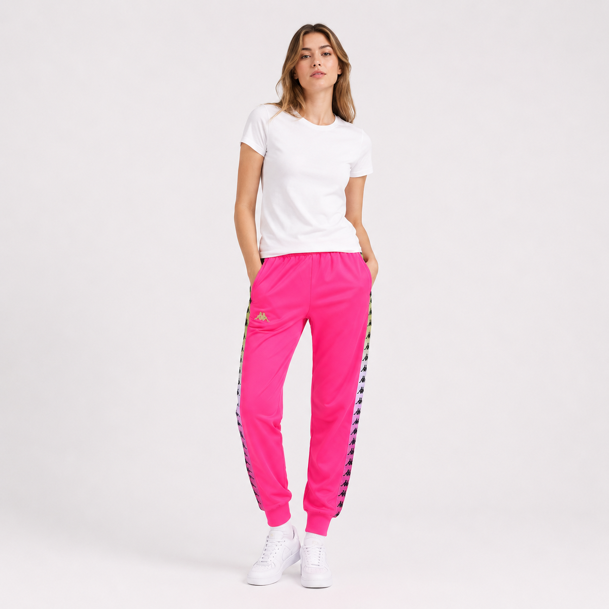 Pantalon 222 Banda Women Wrastoria Degrade Fuxia White Lime-0