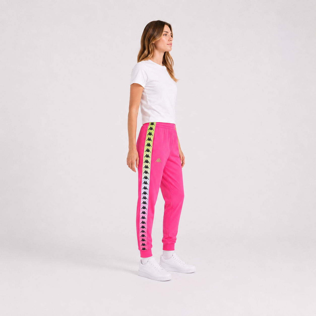 Pantalon 222 Banda Women Wrastoria Degrade Fuxia White Lime-1