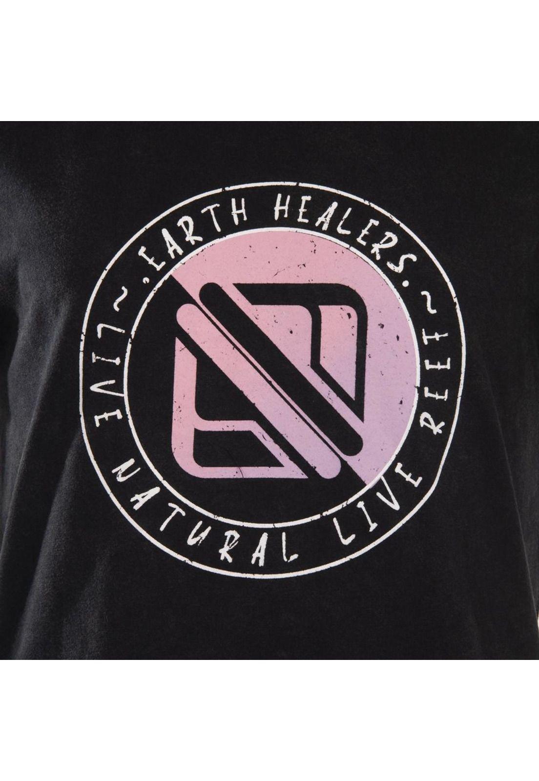 Polera Live Natural Black Short Sleeve Reef-3