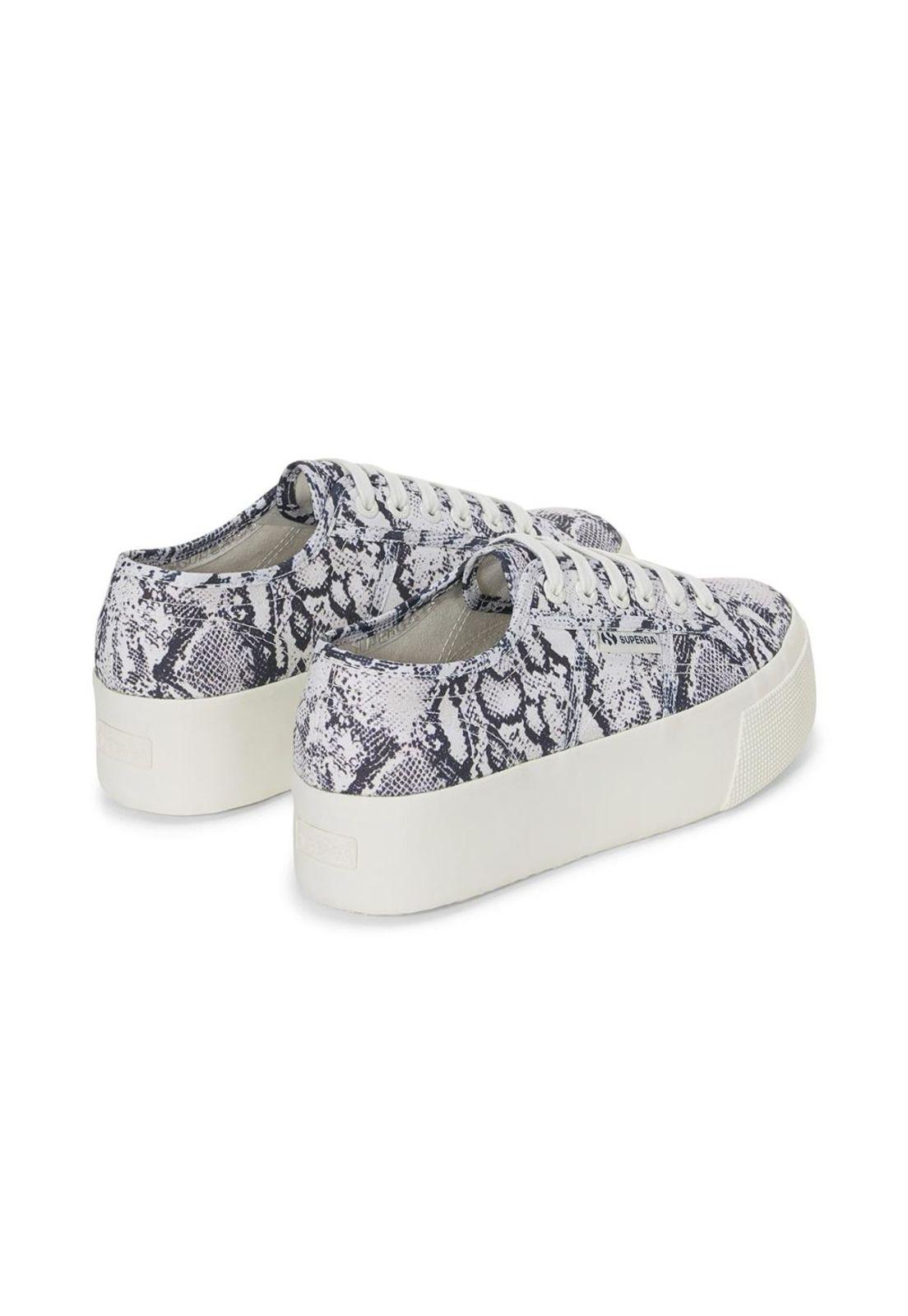 Zapatilla 2790 Print White Avorio Navy Snake-2