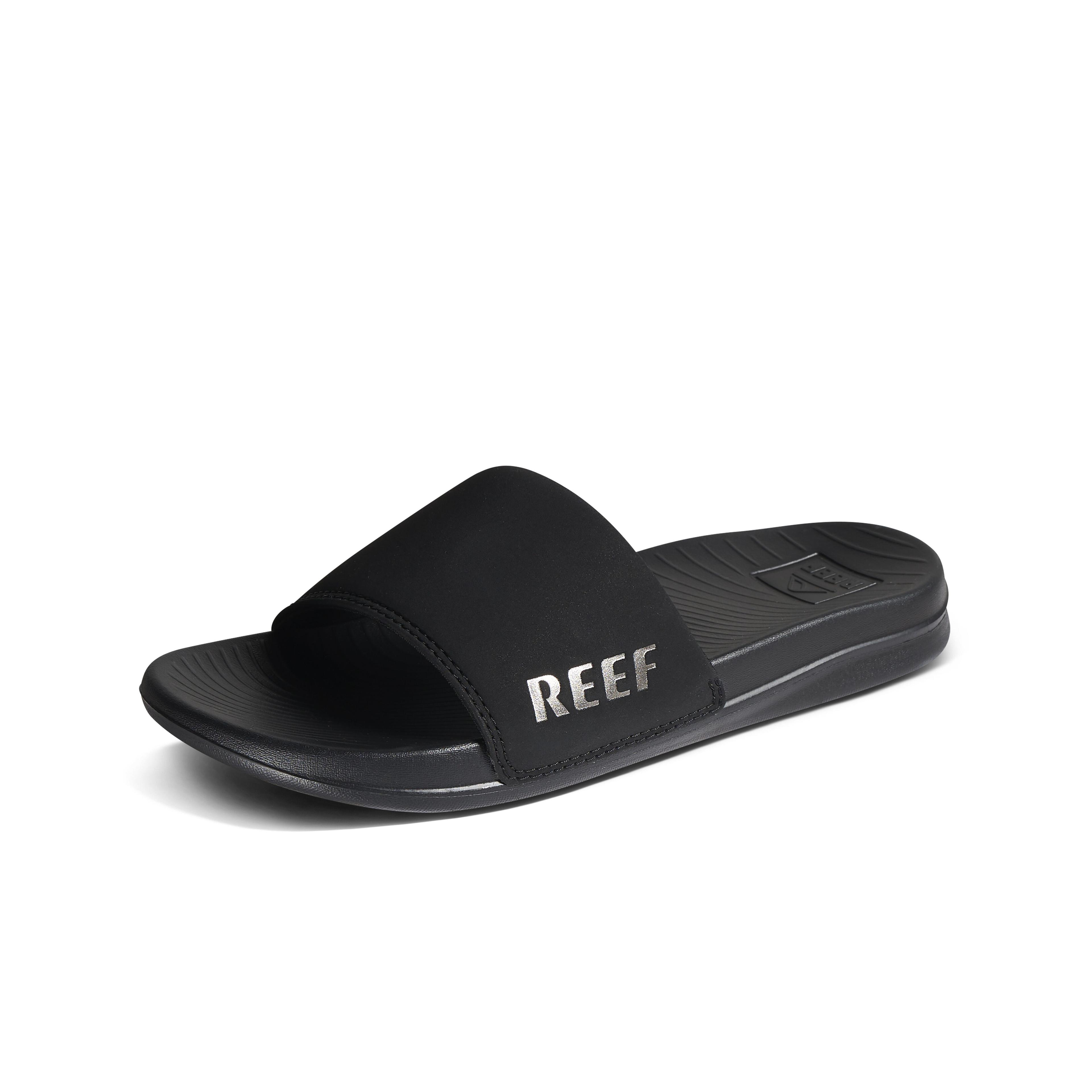 Sandalia Reef  Mujer  One Slide black silver-2