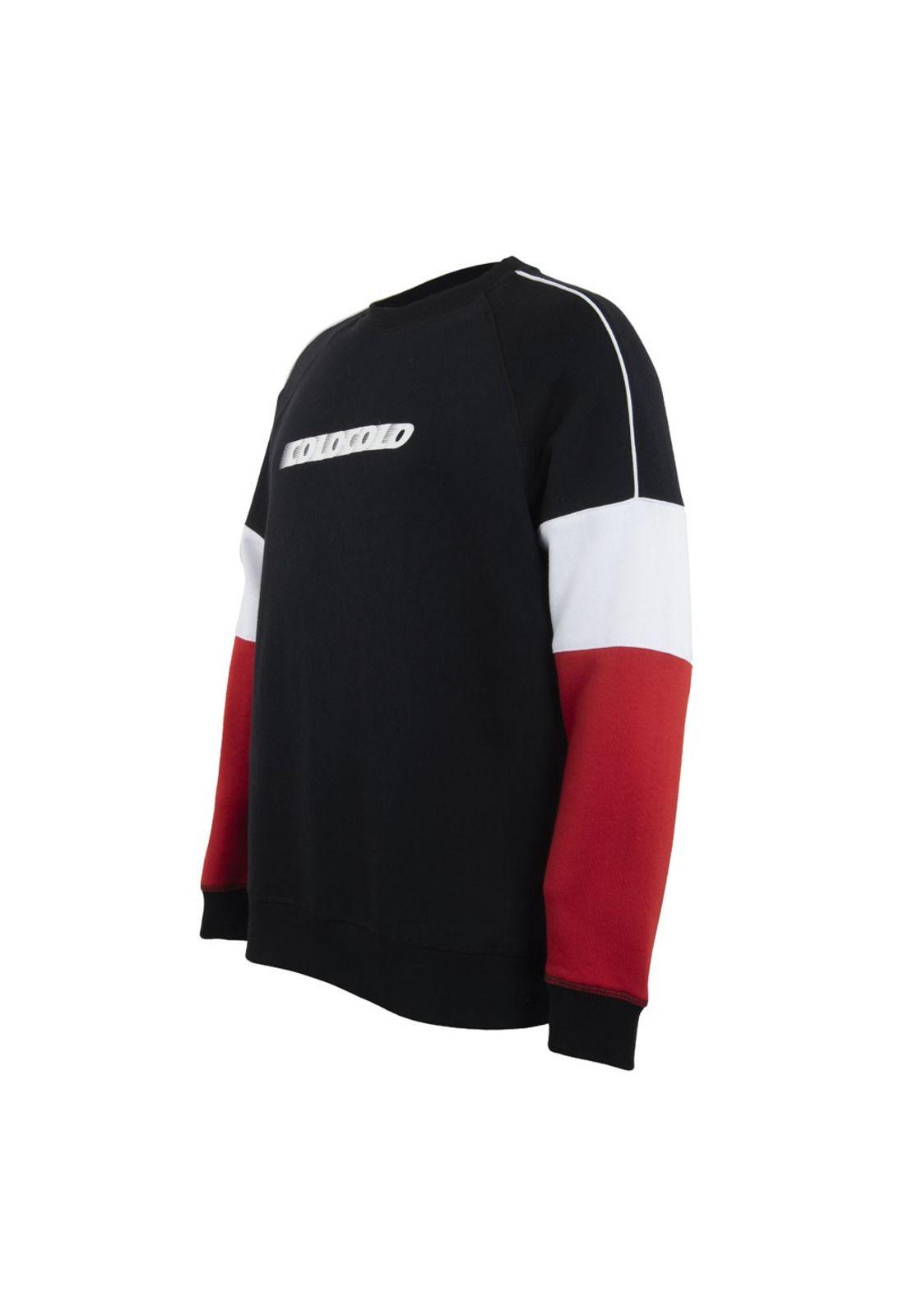 Polerón Colo Colo Urbano Logo Front Black White Red-1