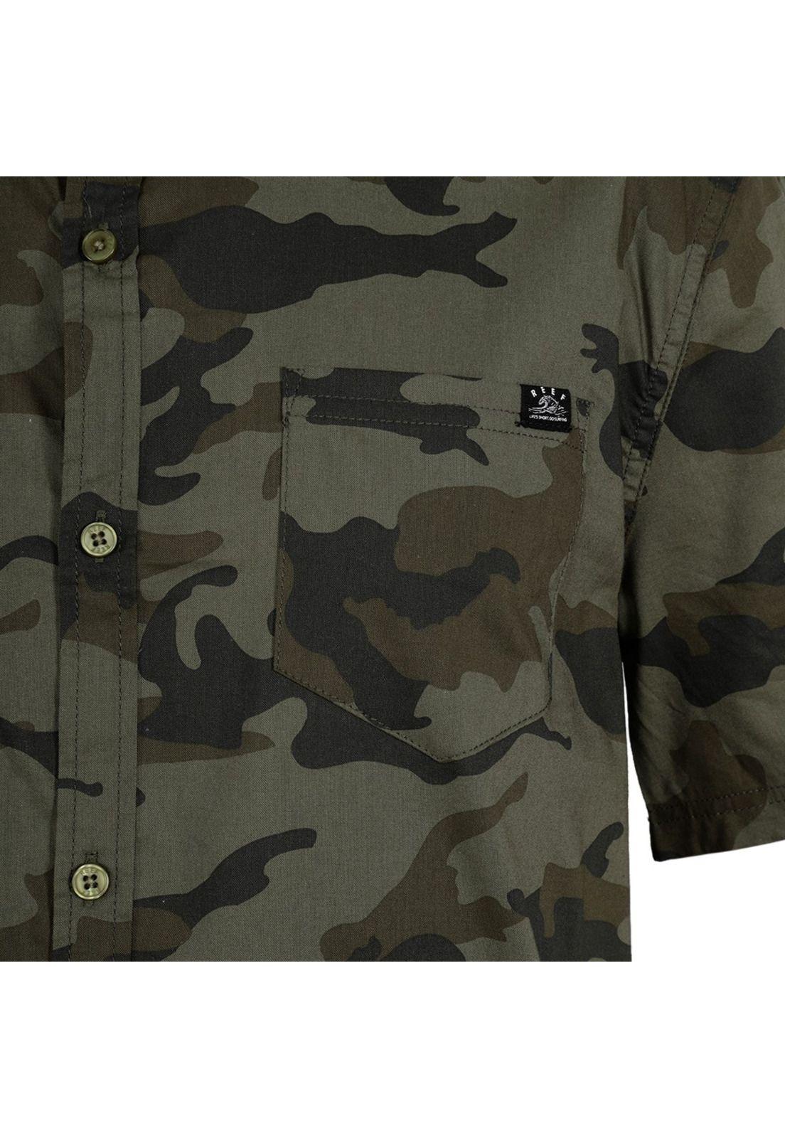 Camisas Manga Corta Reef Hombre Verde-3