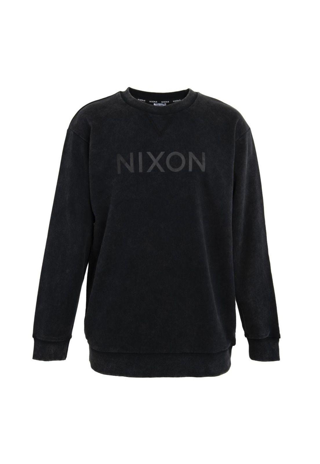 Poleron Men Crew All Black Logo Front-0