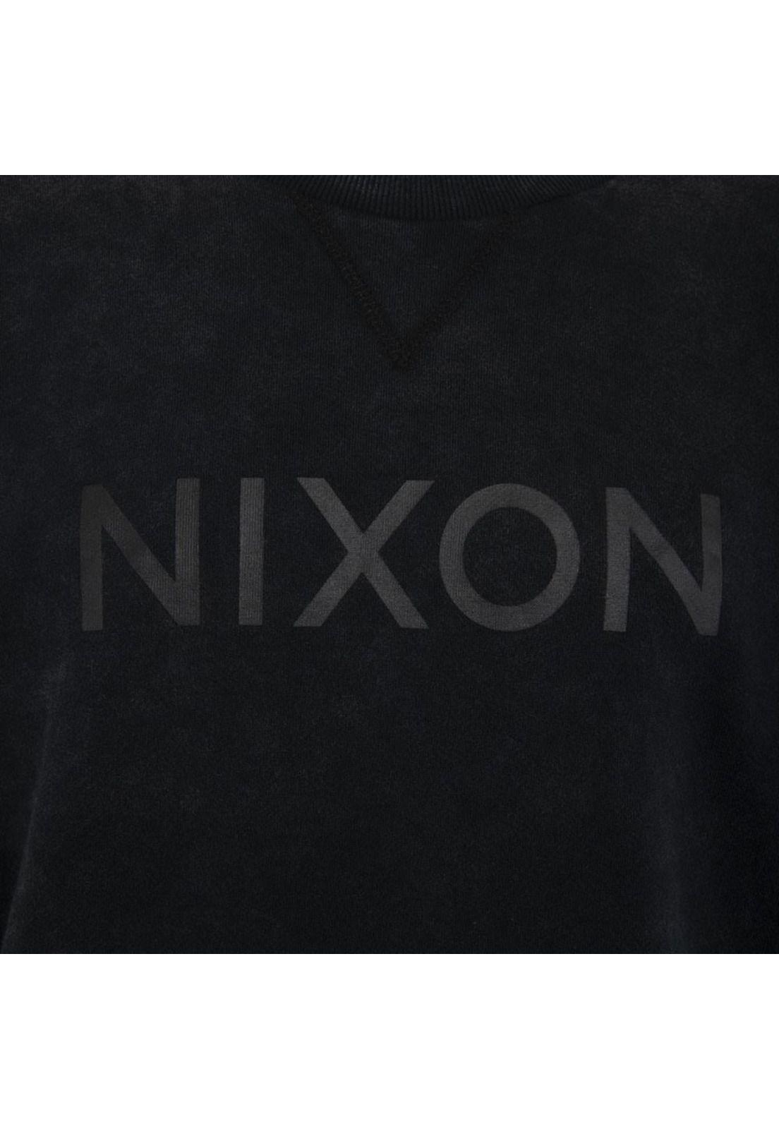 Poleron Men Crew All Black Logo Front-3